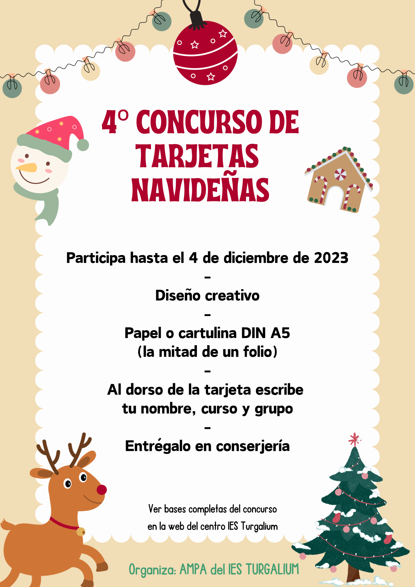 Cartel CONCURSO TARJETAS NAVIDENAS 2023 AMPA