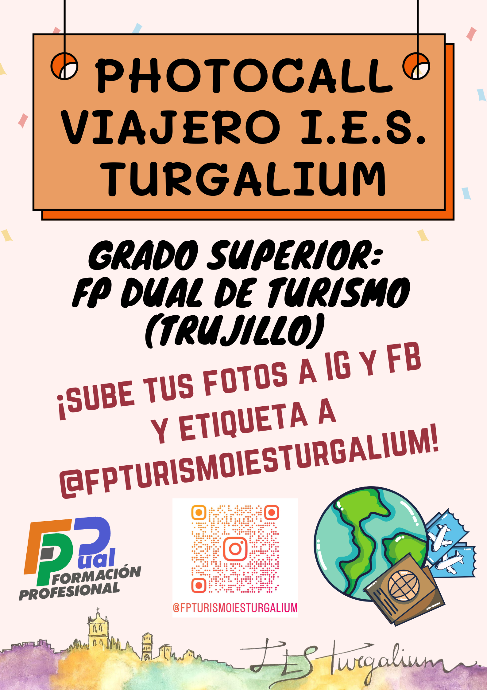 Photocall viajero GIAT IES TURGALIUM FP TURISMO TRUJILLO